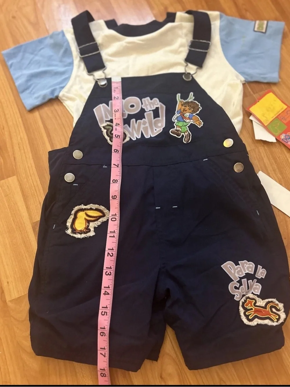 Diego/Dora The Explorer y2k VTG Nick jr 2pc Overalls Outfit toddler size 3T 2003